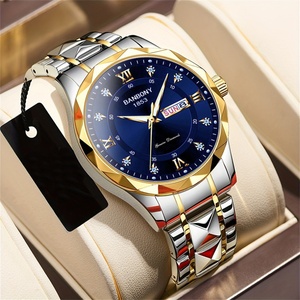 Reloj de Pulsera de Cuarzo de Acero Inoxidable para Hombre, Diseño Moderno, con Indicador de Día, Reloj de Lujo para Hombre de Negocios - Product Image 1