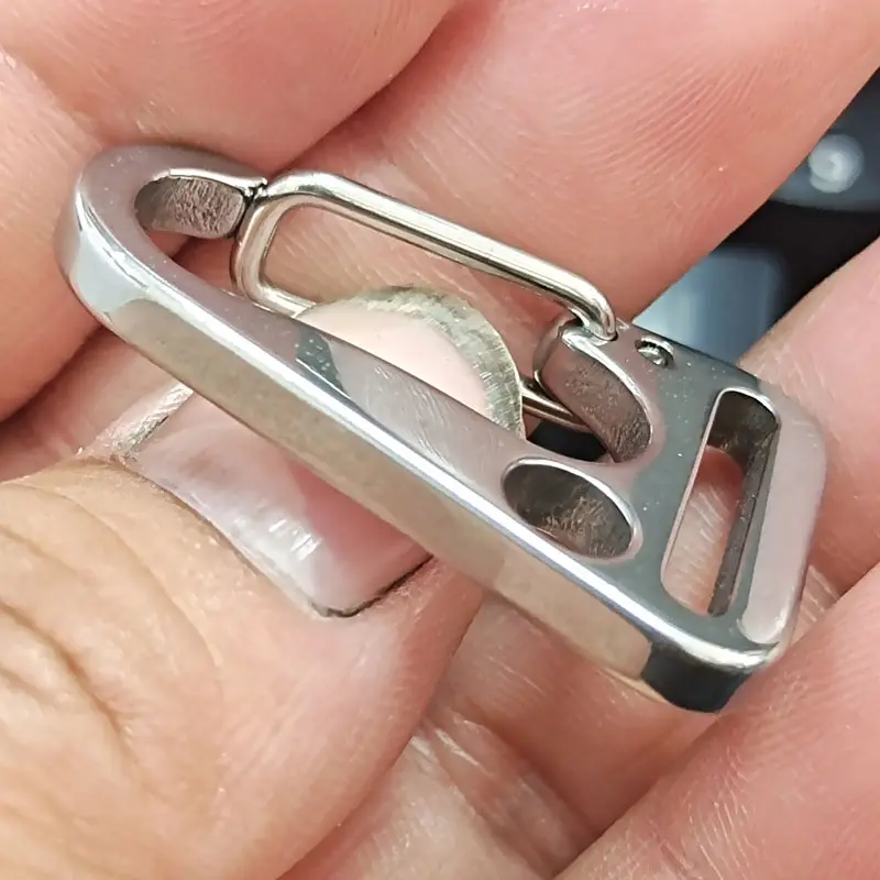Fibbia in metallo antiruggine per esterni portachiavi in acciaio inossidabile borsa da alpinismo hardware semplice fibbia a gancio