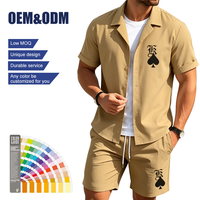 Ensemble T-shirt à manches courtes et short à cordon de serrage pour homme, avec logo personnalisé et imprimé lettres motif pique, Nouvelle collection 2026, pour tenue décontractée quotidienne d'été