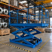 Plateforme élévatrice à ciseaux hydraulique électrique stationnaire 1 tonne en acier inoxydable, élévateur de marchandises 10m hauteur max pour intérieur/extérieur