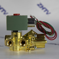 ASCO 8344G070 Actionneur de vanne à solénoïdes double 4 voies 1/4 NPT, corps en laiton NPT, vanne à solénoïdes à piston pilotée