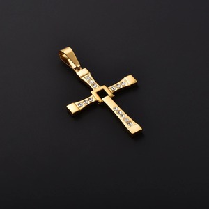 Collier Hip Hop avec pendentif croix en strass Dominic, en acier inoxydable 316L, bijou Jésus pour hommes et femmes - Product Image 6