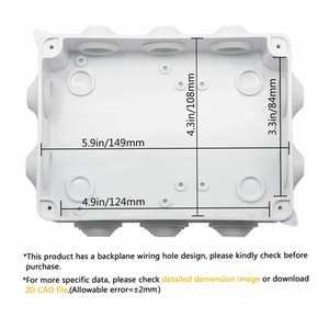 Caja de empalme Universal para proyectos eléctricos, carcasa de plástico ABS a prueba de polvo, impermeable IP65, color blanco, 15,7x13,8x4,7 pulgadas - Product Image 4