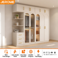 Armoire de chambre à coucher de style antique sur mesure, armoire classique blanche de style français avec porte en verre