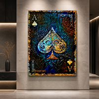Impression murale de poker As de Pique, image de carte à jouer pour salle de jeux, casino, bar lounge, décoration intérieure contemporaine