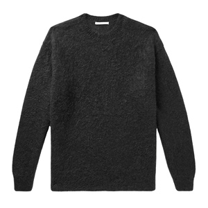 Áo len nam chất lượng cao, dày dặn, màu đen, chất liệu len mohair pha, cổ tròn, kiểu dáng áo sweatshirt, may theo yêu cầu. - Product Image 1
