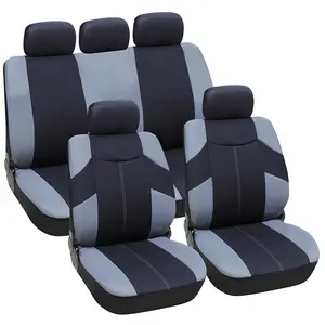 汽车罩座椅全套汽车座椅保护器压花布设计汽车座椅配件安全气囊兼容，黑色
