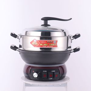 Stainless Steel Electric Cooking Pot 32-40 Cm Multi Functional With Timer And Anti Dry Burn Function For Home Use - Product Image 1