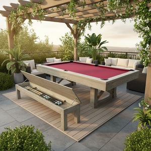 WANYAJU <span class=keywords><strong>Mesa</strong></span> de <span class=keywords><strong>Billar</strong></span> Profesional Rústica Moderna 2 en 1 con Bancos, <span class=keywords><strong>Mesa</strong></span> de <span class=keywords><strong>Billar</strong></span> de 8 pies y 7 pies para el Hogar - Product Image 1