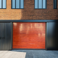 Porte de garage roulante moderne en aluminium isolé avec porte piétonne intégrée, résistante aux ouragans, automatique, noire, pour villa