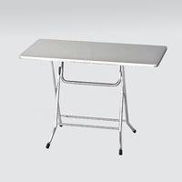 Table à manger rectangulaire en acier inoxydable de style industriel de 1.2m Table de restauration rapide en bois pliable pour la maison et l'extérieur Petit carré