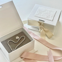 Boîte à bijoux personnalisée de haute qualité de style livre pour mariage Saint-Valentin-Emballage en ruban de qualité pour gaufrage étanche