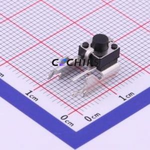 TS-1093B-A4B3-D2 Tactile Switch Through hole Component THT Switch Single Pole Single Throw Round Button 2.5N Right Angle Insert - Product Image 1