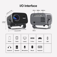 Mini Proyector LED A10 Android 11 1080P 3D con WiFi de Doble Banda Integrado, Duplicación de Pantalla Inalámbrica, Portátil para Dormitorio y Uso en Exteriores