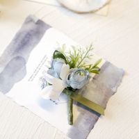 12*6Cm Bruid Corsages Bruidegom Huwelijk Bruiloft Pin Broche Rose Pols Kunstbloem