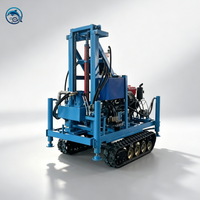 Machine de forage de puits d'eau sur chenilles Dolphin 35HP, mini-foreuse hydraulique mobile diesel haut de gamme, moteur de 200m de profondeur de forage