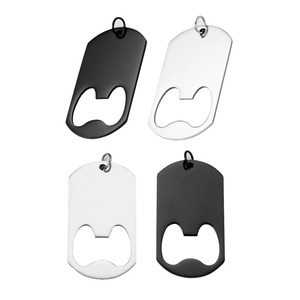 Pendentif rectangulaire vierge en acier inoxydable, breloque décapsuleur, bijou de collier style rétro pour accessoires DIY - Product Image 1