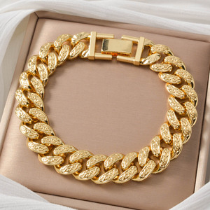 vintage wide swirling textured <b>solid</b> real <b>gold</b> polished sturdy elegant homme unisex factory premium bracelets - Product Image 1