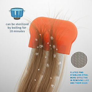Peigne <span class=keywords><strong>anti</strong></span>-poux en acier inoxydable, manche en plastique, protection des cheveux, prix raisonnable, élimination physique des poux et des lentes, sans poux - Product Image 4