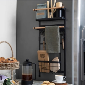 Từ nhà bếp lưu trữ giá với gia vị kệ và Khăn Giấy Chủ Treo Tường tủ lạnh bên tổ chức - Product Image 1