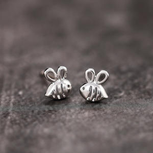 Boucles d'oreilles en or blanc E1903, bijoux fantaisie unisexes mignons, cadeau de mode - Product Image 3