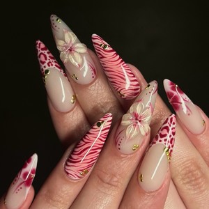 Uñas Postizas de Gel Suave con Relieve <span class=keywords><strong>Rosa</strong></span>, Uñas de Lujo con Acabado Brillante, Venta al Por Mayor con Empaque - Product Image 4