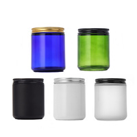 Bocal à bougie en verre coloré de 250ml 200 grammes avec couvercle en métal Logo personnalisé Bougeoirs Lanternes et bocaux pour bougies