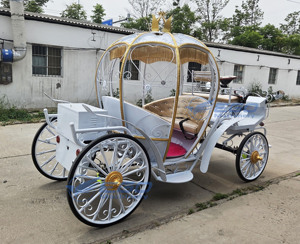 Carruaje Eléctrico de Alta Calidad sin Caballos, Estilo Carruaje de Cenicienta, para Paseos Turísticos, Bodas y Eventos - Product Image 1