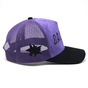 Logo <span class=keywords><strong>de</strong></span> broderie à bord pré-incurvé 5 panneaux personnalisé Sude Casquette <span class=keywords><strong>de</strong></span> camionneur deux tons vente en gros - Product Image 3