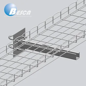 Epoxy Dilapisi Cahaya Keranjang Jenis Kawat Mesh Kabel Tray Listrik Banyak Digunakan Di Pusat Data