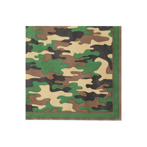 Camouflage Printed Paper Napkins 330mm Square Disposable For Themed Party Use - Product Image 5