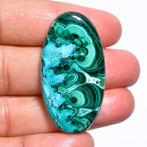 100% naturel de qualité supérieure attrayant forme ovale Cabochon chrysocolle malachite pierre précieuse en vrac 48.5 Ct. Tiers - Product Image 2