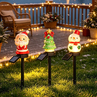 Solarbetriebene Weihnachtsbaum-, Weihnachtsmann- und Schneemann-Bodenbeleuchtung für den Außenbereich, IP65/wasserdicht, CE- und RoHS-zertifiziert, PVC-Material, für die Feiertage