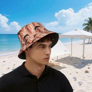 Customizable 1pc Alien Fisherman Bucket Hat Breathable Sun Protection With Logo Photo Printing Pattern Types Cartoon and <b>Leaf</b> - Product Image 4