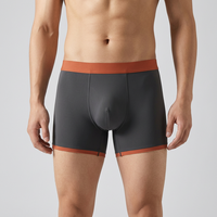 Boxers sans coutures pour hommes avec poche profilée, en nylon et élasthanne, ceinture contrastante, doublure en coton, respirants, 14 couleurs