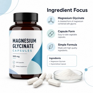 Capsules de Vitamine B6 (Citrate 500mg) et Glycinate de Magnésium à Forte Dose pour la Santé, Marque Privée OEM, Apaisement et Soulagement du Stress - Product Image 2