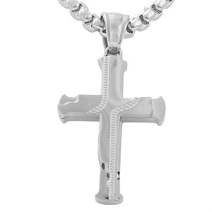 Men's Stainless Steel <b>Cross</b> Pendant Necklace Geometric Design Punk Style 120194 - Product Image 1