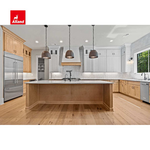 AllandCabinet Premium özel dayanıklı zamansız iki tonlu geleneksel tarzı tasarım mutfak dolabı çalkalayıcı ve düz Panel çekmece - Product Image 4