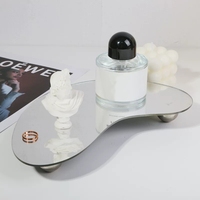 Acryl-Spiegel Poliertes Tablett-Ständer-Set mit Schlankem Industrieinspiriertem Design Moderne Wohnraumdekoration Schmuck-Präsentation Servierplatte