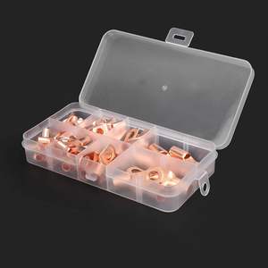 Kit de cosses en fil de cuivre étamé 60 pièces, connecteurs de bornes de batterie, extrémités de câble, bornes à anneau utilisées sur les câbles AWG10 8 6 4 1/4 "5/16". - Product Image 1