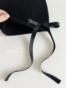 Chapeau en <span class=keywords><strong>laine</strong></span> australienne Jennie sans couture, tricoté en une seule pièce, avec nœud, pour l'automne et l'hiver - Product Image 6