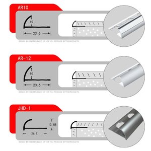 Embellecedor de azulejo Esquinas de borde de escaleras Junta de esquina <span class=keywords><strong>para</strong></span> perfiles de aluminio Ajuste de borde de metal Protector - Product Image 2