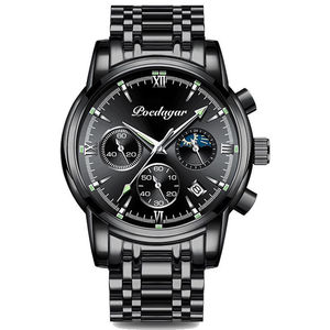 Montre pour homme à grand cadran, étanche, aiguilles luminescentes, montre à quartz multifonctionnelle et tendance - Product Image 1