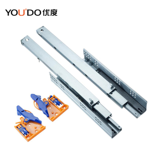 YOUDO Factory 3-Fold Full Extension Undermount Concealed Cabinet Slide Rail Soft <strong>Close</strong> <strong>Drawer</strong> Slide Dining Gym Bedroom Hotel - Product Image 1