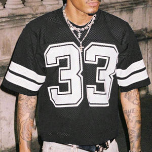 Maglietta personalizzata da calcio in maglia corta a manica corta ad asciugatura rapida maglietta da calcio Streetwear da Baseball girocollo maglia rilassata - Product Image 1