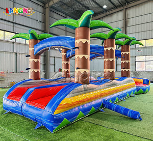 Prix réduit : Château gonflable aquatique palmier 0,55 mm avec toboggan et piscine - Product Image 2