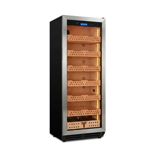 Refrigerador con compresor Ne-150-P para el hogar, de gran capacidad, con puerta de aluminio de una sola capa, vitrina para cigarros, control de temperatura y humedad - Product Image 3