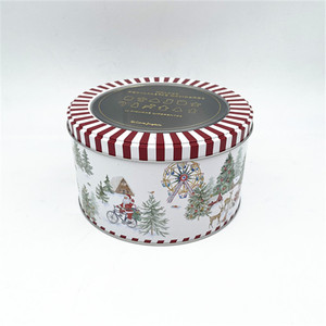 Scatola regalo di natale vecchie scatole di biscotti Tea serratura di latta con finestra - Product Image 1