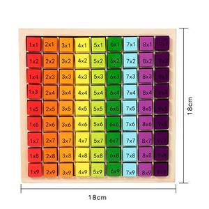 Tavola di moltiplicazione in legno per bambini, giocattolo Montessori per l'apprendimento della matematica, 100 blocchi, gioco di logica aritmetica, set regalo educativo prescolare - Product Image 4