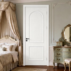 Puertas Interiores de <span class=keywords><strong>Madera</strong></span> Maciza Pintada con Paneles de Fibra de Densidad Media, con un Diseño Moderno y Minimalista Europeo-Americano - Product Image 1